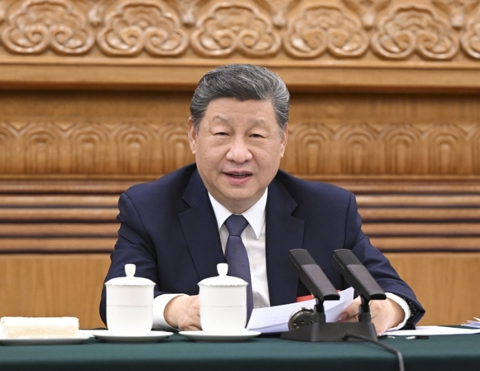 3月5日下午，中共中央总书记、国家主席、中央军委主席习近平参加他所在的十四届全国人大四次会议江苏代表团审议。新华社记者 谢环驰 摄.jpg