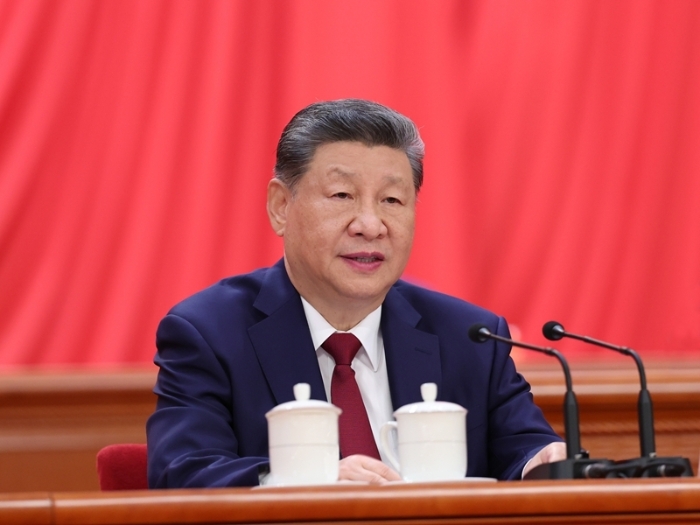 7月1日上午，庆祝中国共产党成立105周年大会在北京人民大会堂隆重举行。中共中央总书记、国家主席、中央军委主席习近平发表重要讲话。新华社记者 姚大伟 摄